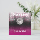 Uitnodiging voor Retro Disco Feest (Staand voorkant)