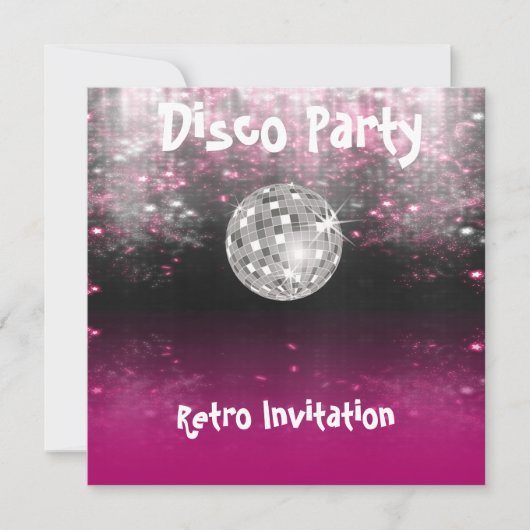 Uitnodiging voor Retro Disco Feest (Voorkant)