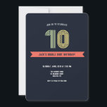 Uitnodiging voor Retro Dubbele Cijfers<br><div class="desc">Dubbele cijfers zijn een mijlpaal verjaardag. Nodig iedereen uit om het in stijl te vieren! (Afbeelding door Freepik). De kaart is gemakkelijk aan te passen met uw tekst, lettertype en letterkleur. Niet precies wat u zoekt? Al onze producten kunnen op maat worden ontworpen om aan uw behoeften te voldoen zonder...</div>