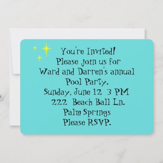 Uitnodiging voor Retro Gay Pool (Achterkant)