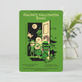  uitnodiging voor Retro Halloween-partij (Staand voorkant)