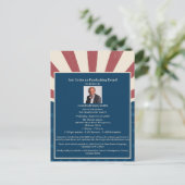 Uitnodiging voor retro politieke campagne fondsenw (Staand voorkant)