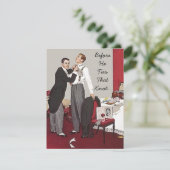 Uitnodiging voor retro stijl vrijgezellenfeest (Staand voorkant)