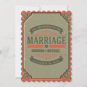 Uitnodiging voor retro Style Wedding (Achterkant)