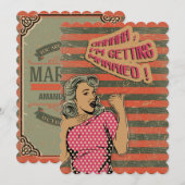 Uitnodiging voor retro Style Wedding (Voorkant / Achterkant)