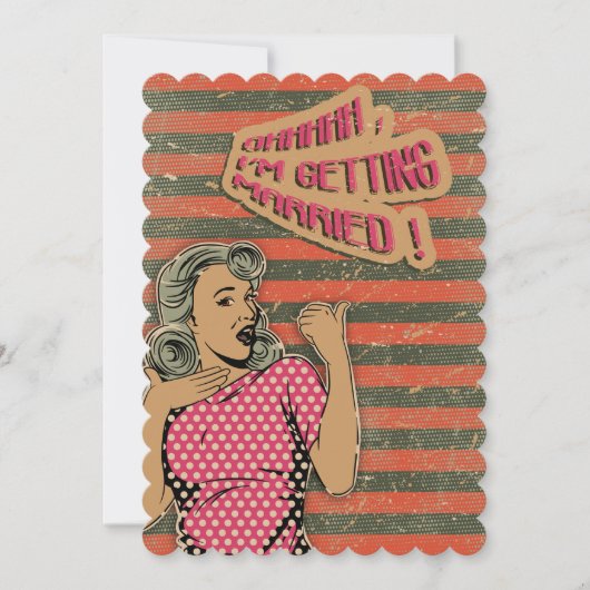 Uitnodiging voor retro Style Wedding (Voorkant)