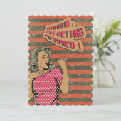 Uitnodiging voor retro Style Wedding (Staand voorkant)