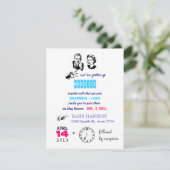 Uitnodiging voor Retro Wedding (Staand voorkant)