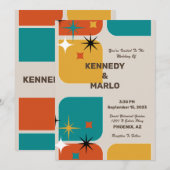 Uitnodiging voor Retro Wedding (Voorkant / Achterkant)