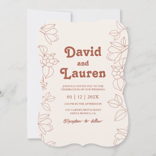 Uitnodiging voor Retro Wedding (Voorkant)