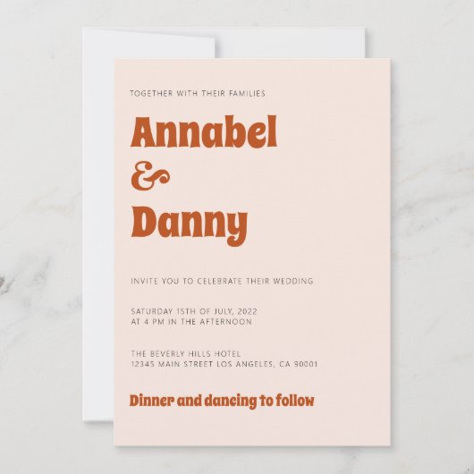 Uitnodiging voor Retro Wedding (Voorkant)