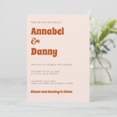 Uitnodiging voor Retro Wedding (Staand voorkant)