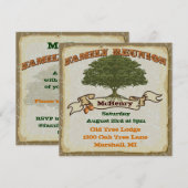 Uitnodiging voor reünie over reünie uit de rotsfam (Voorkant / Achterkant)