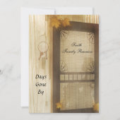 Uitnodiging voor reünie over scherm van deur (Voorkant)