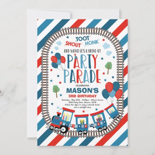 Uitnodiging voor rit langs verjaardagsparade Choo  (Voorkant)