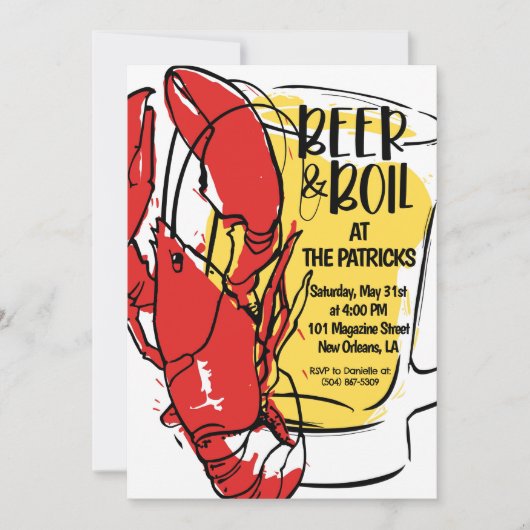 Uitnodiging voor rivierkreeftfeest (Voorkant)