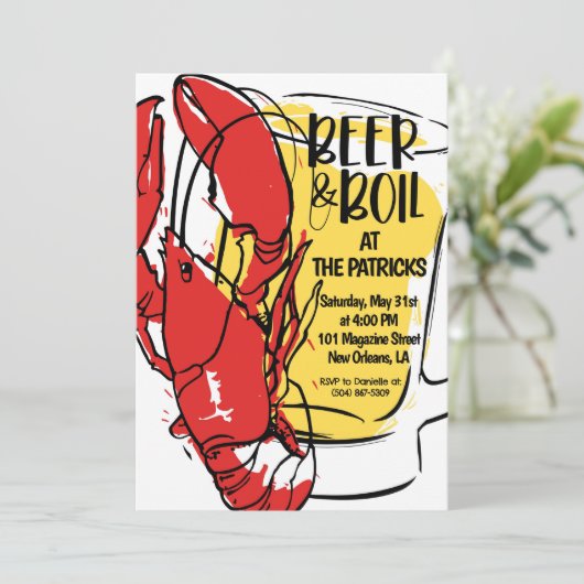 Uitnodiging voor rivierkreeftfeest (Staand voorkant)