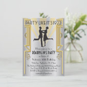 Uitnodiging voor Roaring Twenties Art Deco Charles (Staand voorkant)