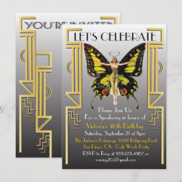 Uitnodiging voor Roaring Twenties Art Deco Flapper