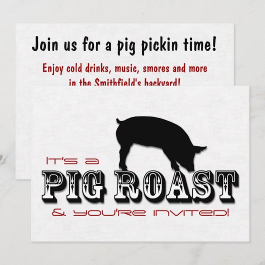 Uitnodiging voor roast party (Voorkant / Achterkant)