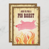 Uitnodiging voor roast party pig (Voorkant / Achterkant)
