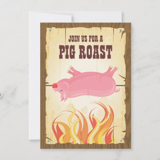 Uitnodiging voor roast party pig (Voorkant)
