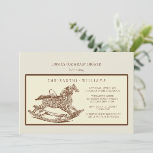 Uitnodiging voor  Rocking Horse (Staand voorkant)