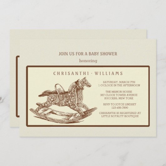 Uitnodiging voor Rocking Horse (Voorkant / Achterkant)