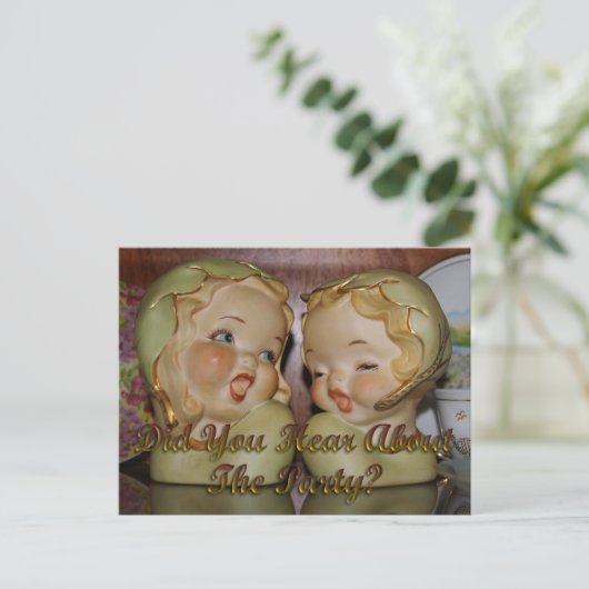 uitnodiging voor " roddelpartij " meisjes (Staand voorkant)