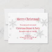 uitnodiging voor Rode Bow-kerstfeest (Achterkant)