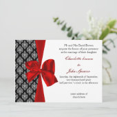 uitnodiging voor rode bruiloft (Staand voorkant)