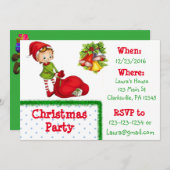 Uitnodiging voor Rode en Groene Kerstmis (Voorkant / Achterkant)