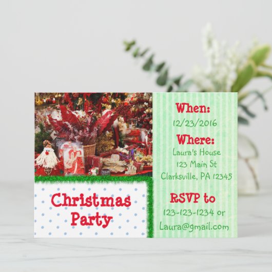 Uitnodiging voor Rode en Groene Koekjes (Staand voorkant)