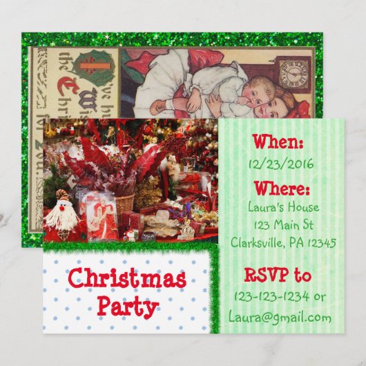 Uitnodiging voor Rode en Groene Koekjes (Voorkant / Achterkant)