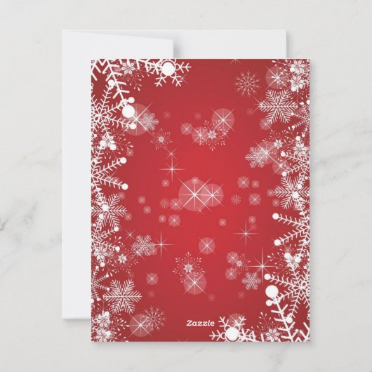 Uitnodiging voor rode en witte kerst (Achterkant)