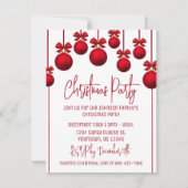 Uitnodiging voor rode en witte kerst (Voorkant)