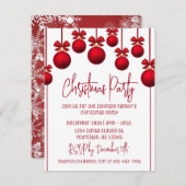 Uitnodiging voor rode en witte kerst (Voorkant / Achterkant)