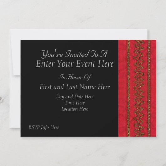 Uitnodiging voor Rode en Zwarte Partij (Achterkant)