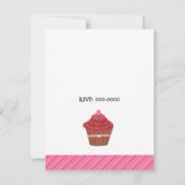 Uitnodiging voor Rode Fluwelen Cupcake (Achterkant)