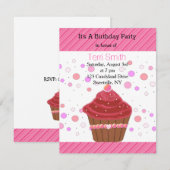 Uitnodiging voor Rode Fluwelen Cupcake (Voorkant / Achterkant)