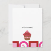 Uitnodiging voor Rode Fluwelen Cupcake (Achterkant)