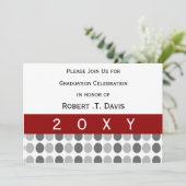 Uitnodiging voor rode Graduation (Staand voorkant)