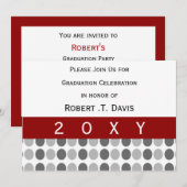 Uitnodiging voor rode Graduation (Voorkant / Achterkant)
