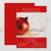 Uitnodiging voor Rode Kerst-kerstfeest (Voorkant / Achterkant)