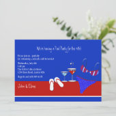 Uitnodiging voor Rode, Witte en Blauwe Pool (Staand voorkant)