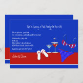 Uitnodiging voor Rode, Witte en Blauwe Pool (Voorkant / Achterkant)