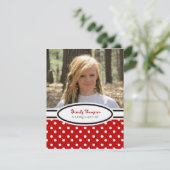 Uitnodiging voor rode, zwarte en witte poka-dot (Staand voorkant)