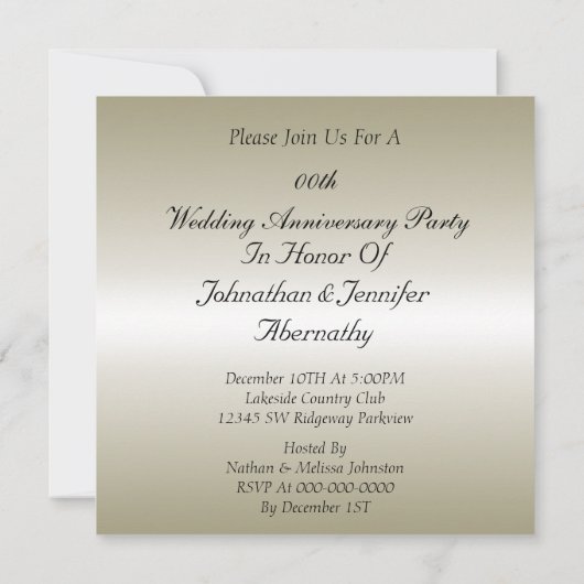 Uitnodiging voor rode zwarte huwelijksjubileum (Achterkant)