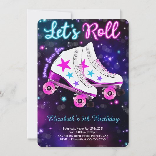 Uitnodiging voor rol-schaatsen (Voorkant)