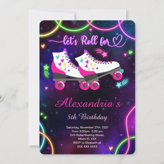 Uitnodiging voor rol-schaatsen (Voorkant)